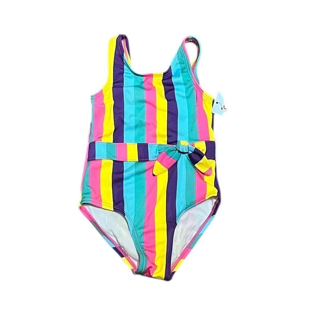 Cat & Jack Vibrant Striped Girls‎ One Piece Swimsuit, Size 18M, NWT